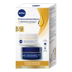 2 Pack Przeciwzmarszczkowy+ Rewitalizujący krem na dzień i krem na noc 55+ 2x50ml