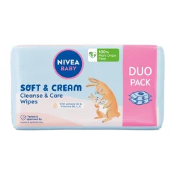 Baby Soft & Cream chusteczki biodegradowalne 2x57szt
