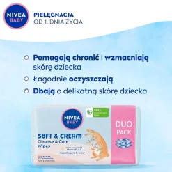 Baby Soft & Cream chusteczki biodegradowalne 2x57szt