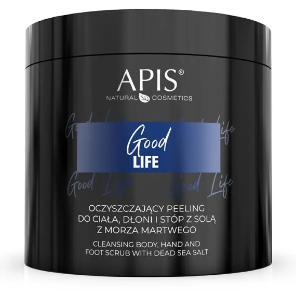 GOOD LIFE Oczyszczający peeling do ciała, dłoni i stóp z solą z Morza Martwego 700g