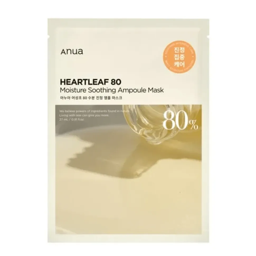 HEARTLEAF 80 MOISTURE SOOTHING Kojąco- odmładzająca maseczka w płachcie 27ml