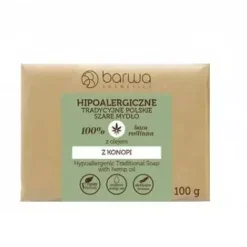 Hipoalergiczne tradycyjne polskie szare mydło z olejem z konopi 100g