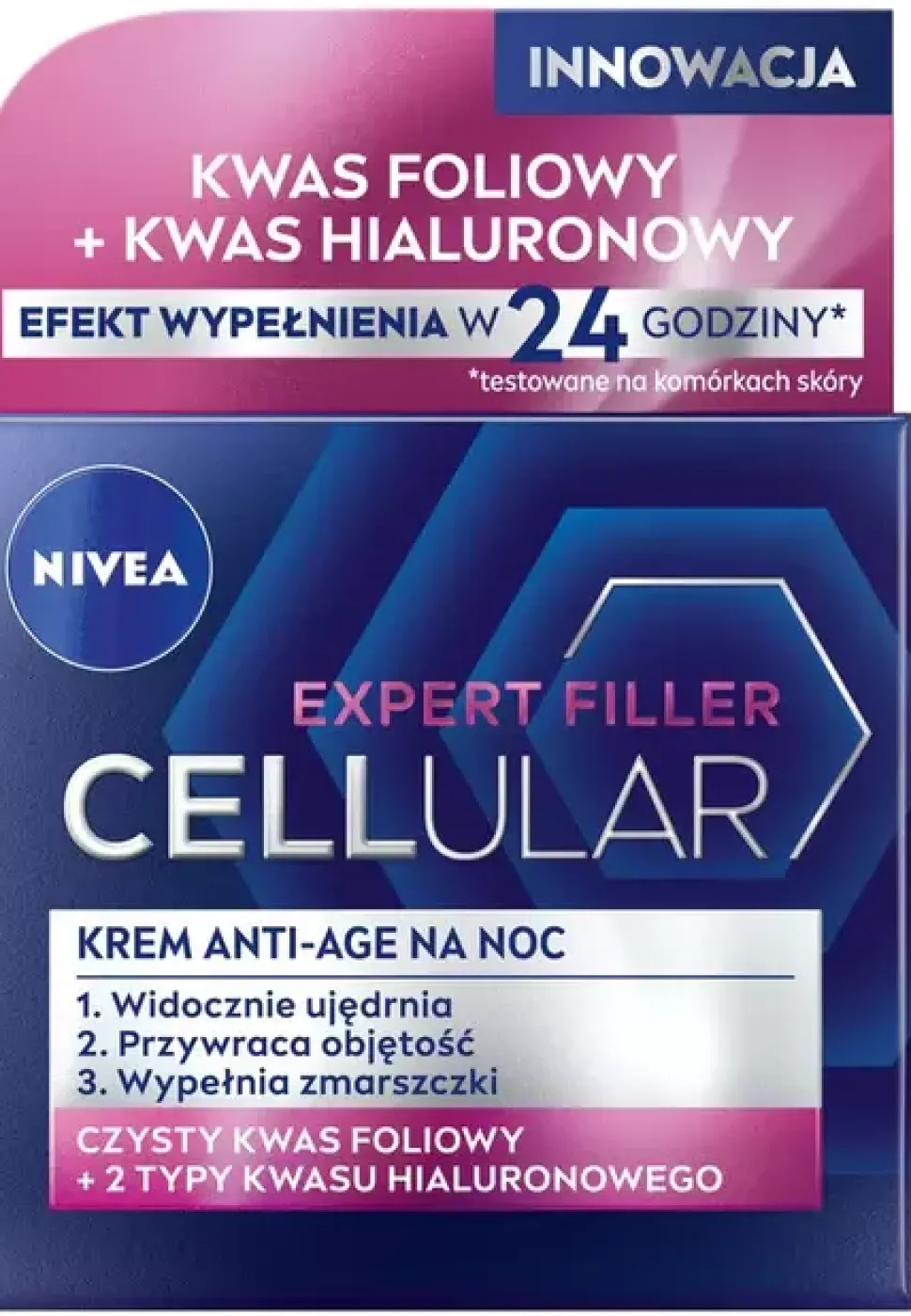 Hyaluron Cellular Filler + Widoczne Ujędrnienie przeciwzmarszczkowy krem na noc 50ml
