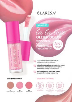 Kremowy olejek do ust Creamy Lip Oil LA LA LOVE 02 Marry You 7g
