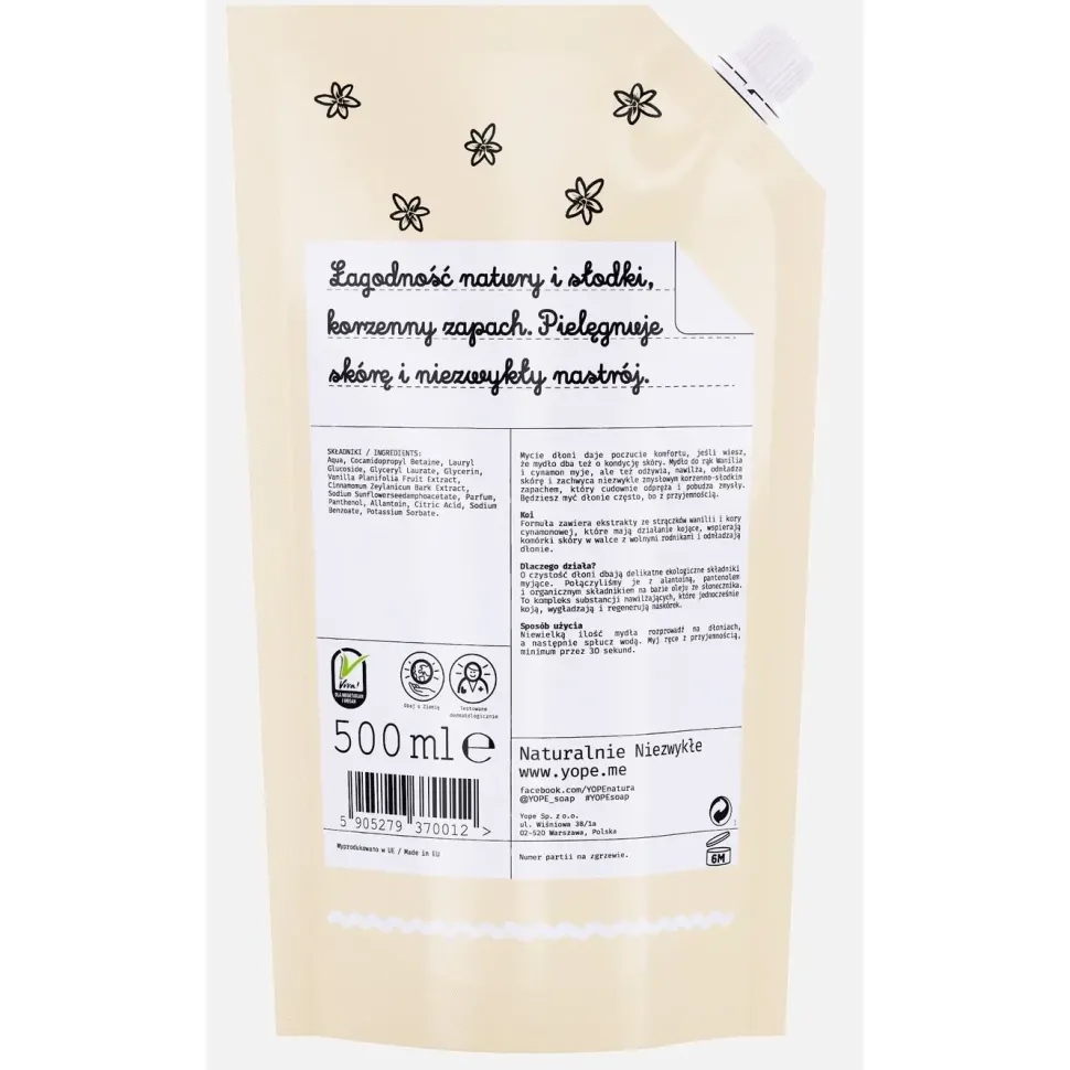 Mydło w płynie Wanilia i cynamon Refill Pack 500 ml