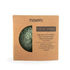 Naturalna gąbka Konjac do mycia TWARZY z zieloną herbatą