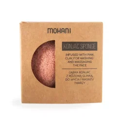 Naturalna gąbka Konjac do mycia TWARZY z różową glinką