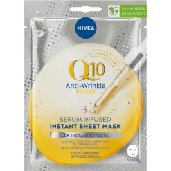 Q10 maska w płachcie z serum przeciwzmarszczkowym 1szt