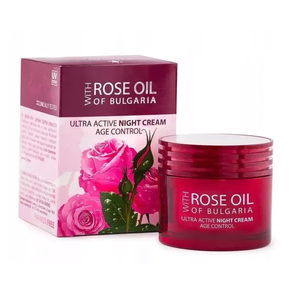Rose of Bulgaria Ultra active night cream Aktywny krem do twarzy na noc 50ml