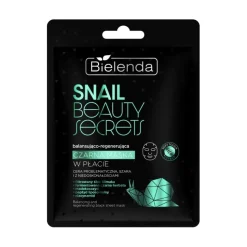 SNAIL BEAUTY SECRETS Balansująco - regenerująca czarna maska w płacie z filtrowanym śluzem ślimaka