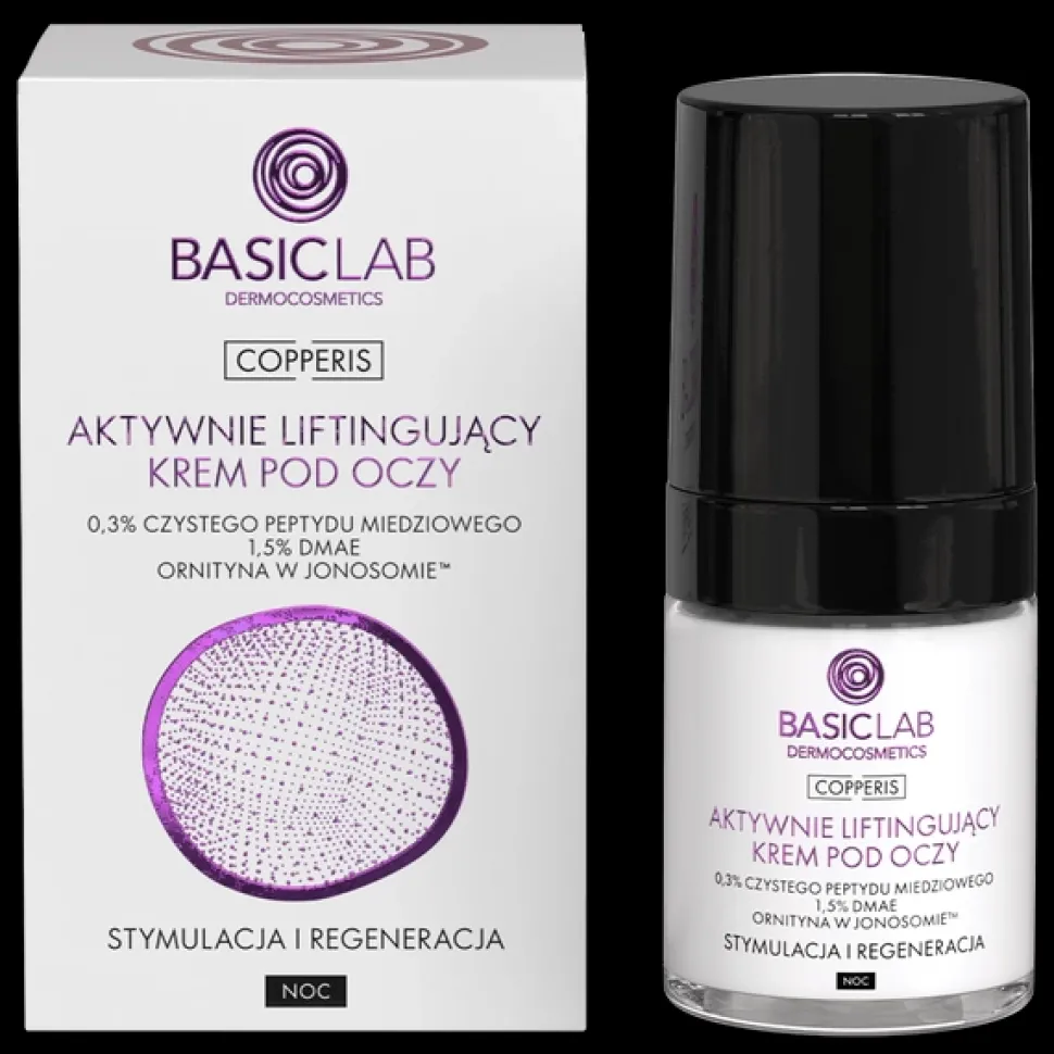 Stymulacja i Regeneracja Aktywnie liftingujący krem na noc pod oczy 0,3% czystego peptydu miedziowego 18ml