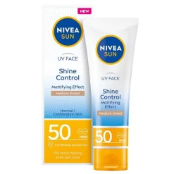Sun UV Face Shine Control matujący krem do twarzy z wysoką ochroną SPF50 Medium Tinted 50ml