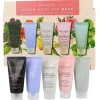 Vegan Wash Off Mask MINI Gift Set Zestaw pielęgnacyjnych masek do twarzy + silikonowy pędzelek